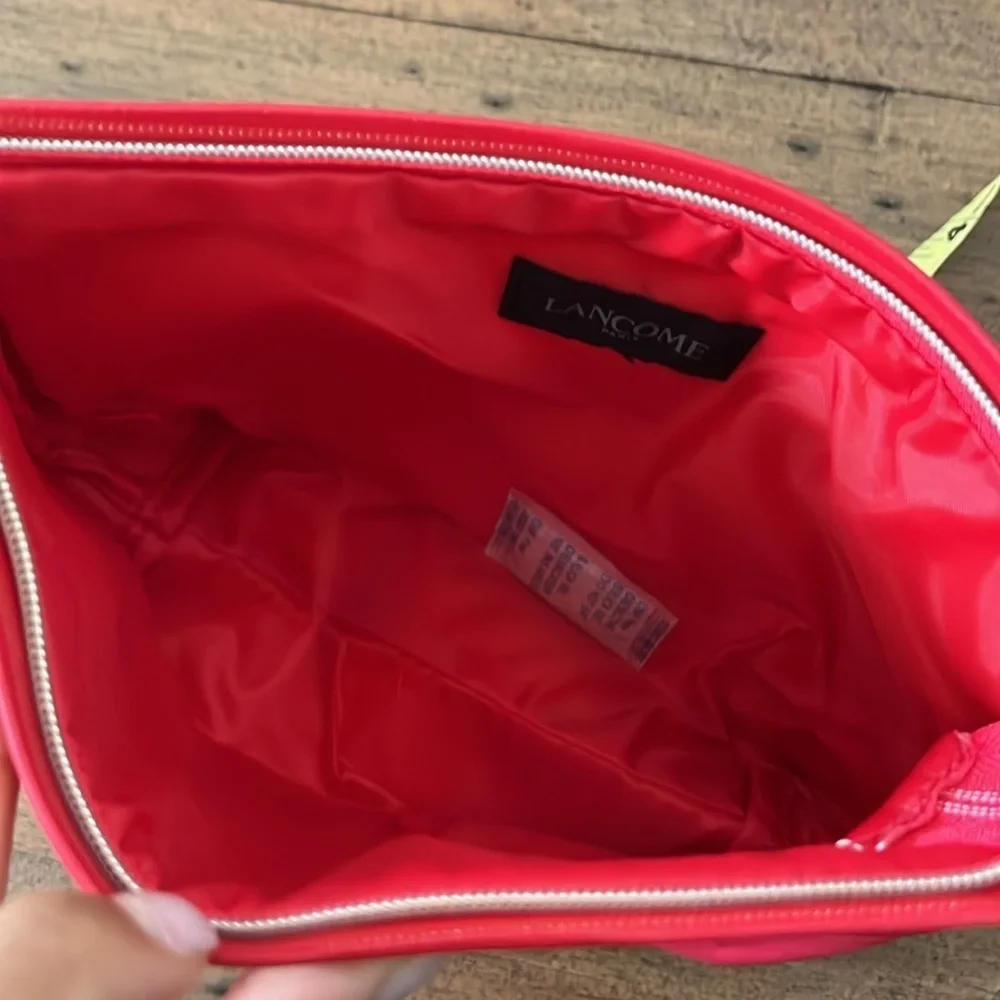 Lancome Paris red makeup bag